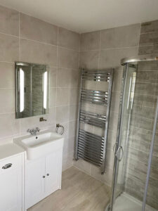 Bathroom with chrome fittings