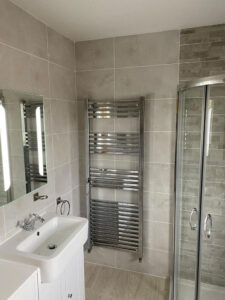 Bathroom with chrome fittings
